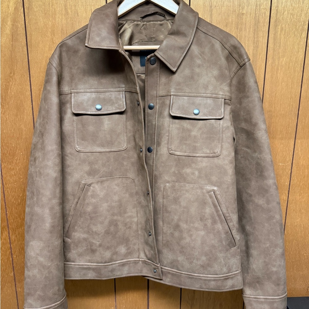 Banana Republic Trucker Jacket Vegan Leather BRAND NEW